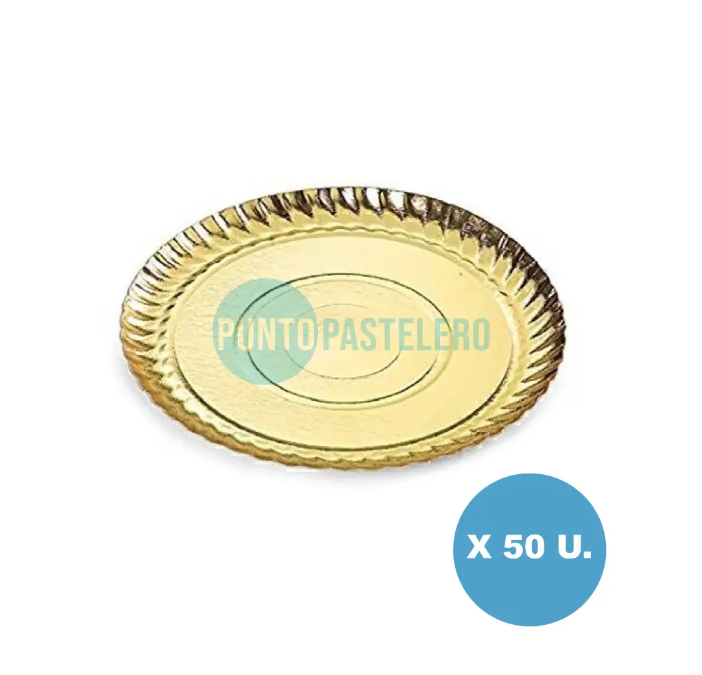 BANDEJA DORADA ORO REDONDA N°14 (28 CM) (X 50 U.)