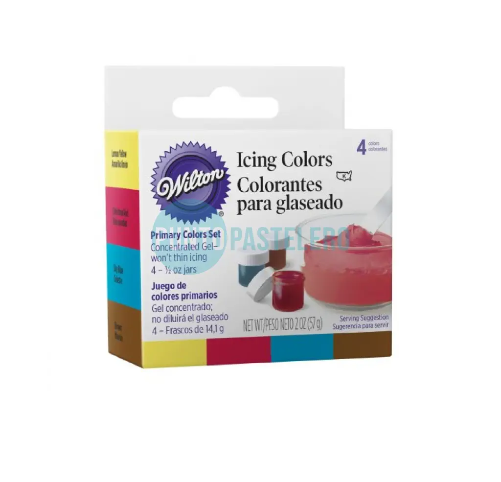 SET COLORANTES EN GEL WILTON (4 U) (COLORES PRIMARIOS)