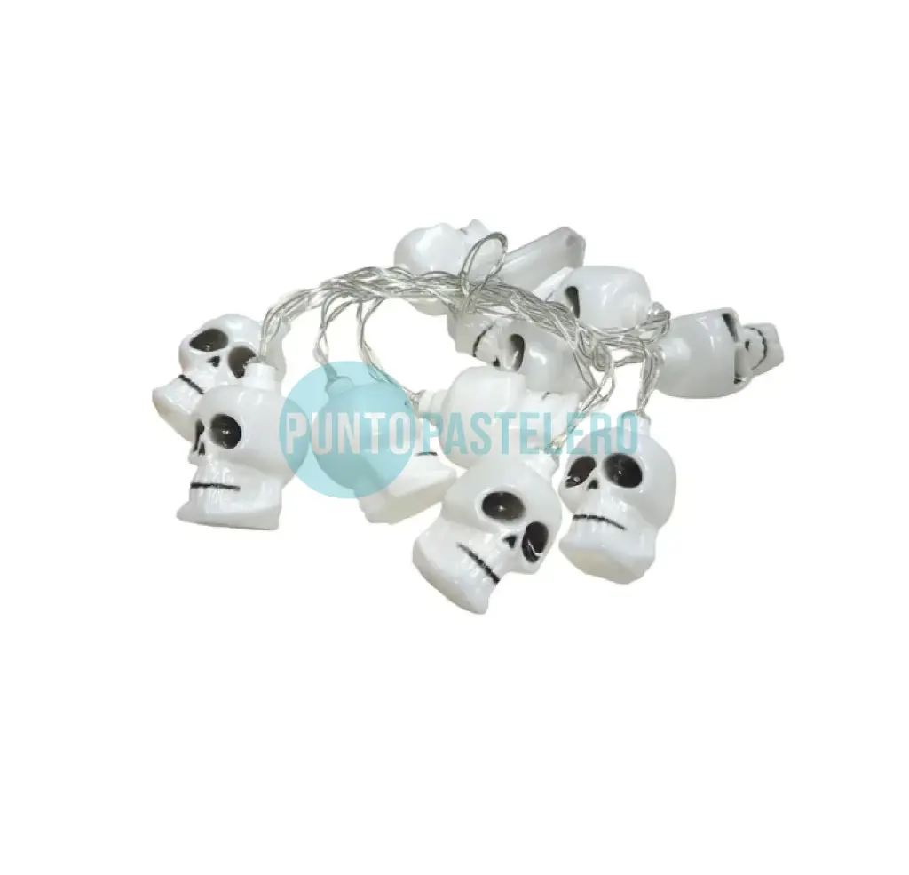 [6929331408214] GUIRNALDA LED HALLOWEEN CALAVERA 20 LUCES (3 M) (PILA AA)