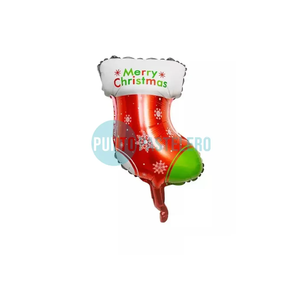 [GBW40] GLOBO METALIZADO BOTITA NAVIDAD (40 CM) [C2-A2]