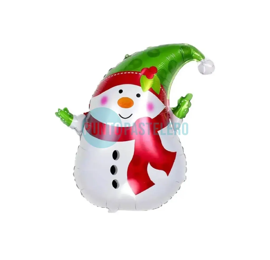 GLOBO METALIZADO MUÑECO DE NIEVE NAVIDAD (40 CM) [C2A7]