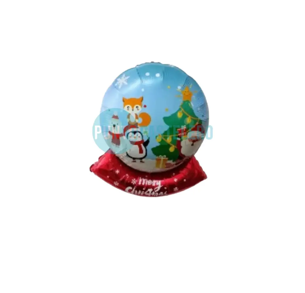 GLOBO METALIZADO BOLA DE NIEVE NAVIDAD (60 CM) [C2-A6]