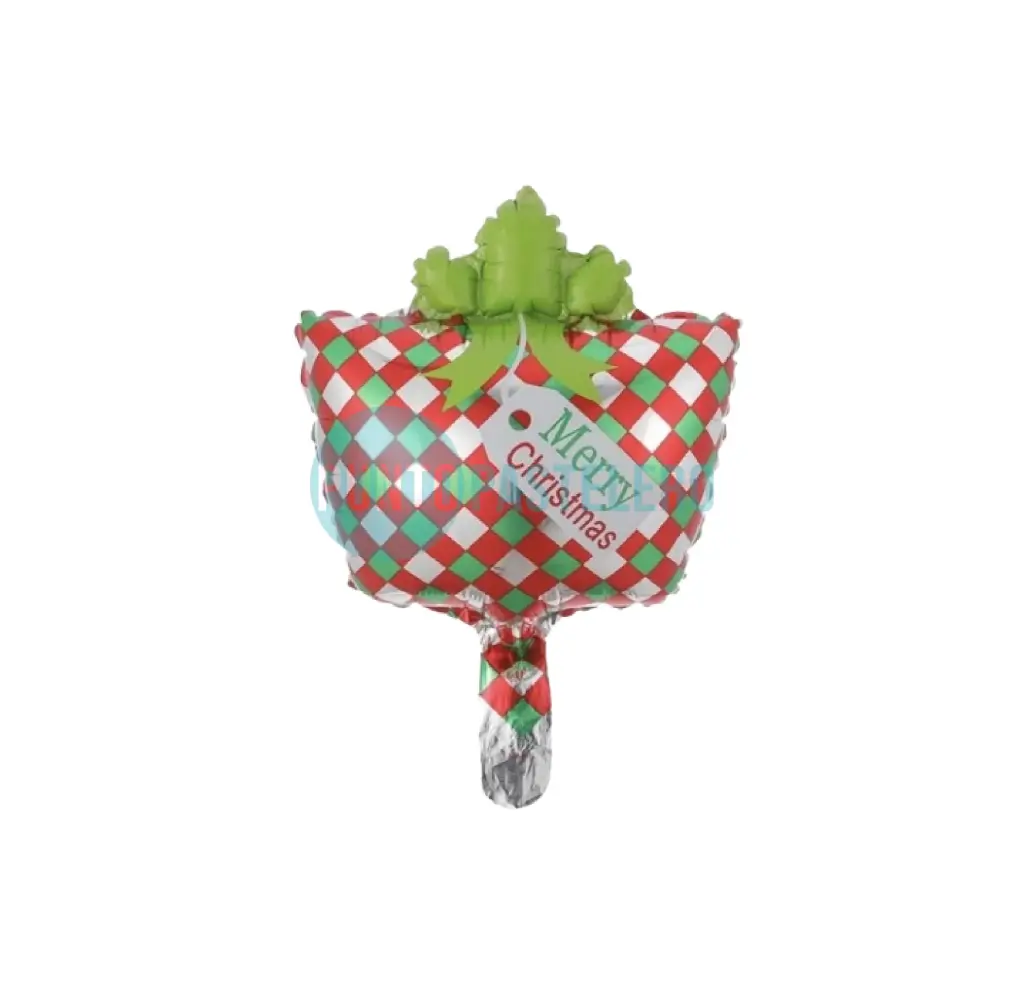 GLOBO METALIZADO REGALO NAVIDAD (35 CM) [8-5]