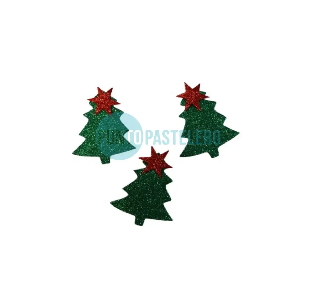 APLIQUE GLASE FLUIDO ARBOLITOS NAVIDEÑOS (X 3 U.)