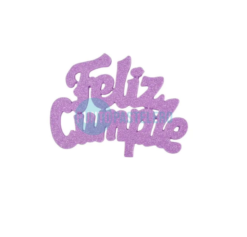 PINCHE DE TELGOPOR CON BRILLO FRASE GRANDE FELIZ CUMPLE LILA