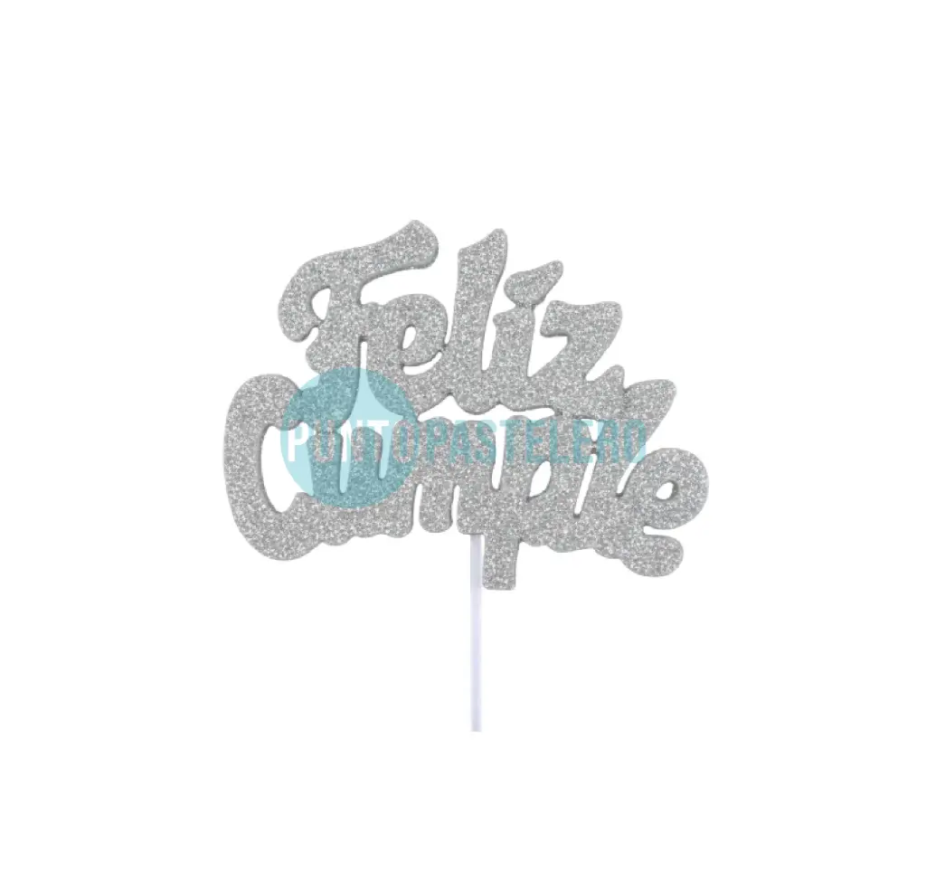 PINCHE DE TELGOPOR CON BRILLO FRASE GRANDE FELIZ CUMPLE PLATEADO