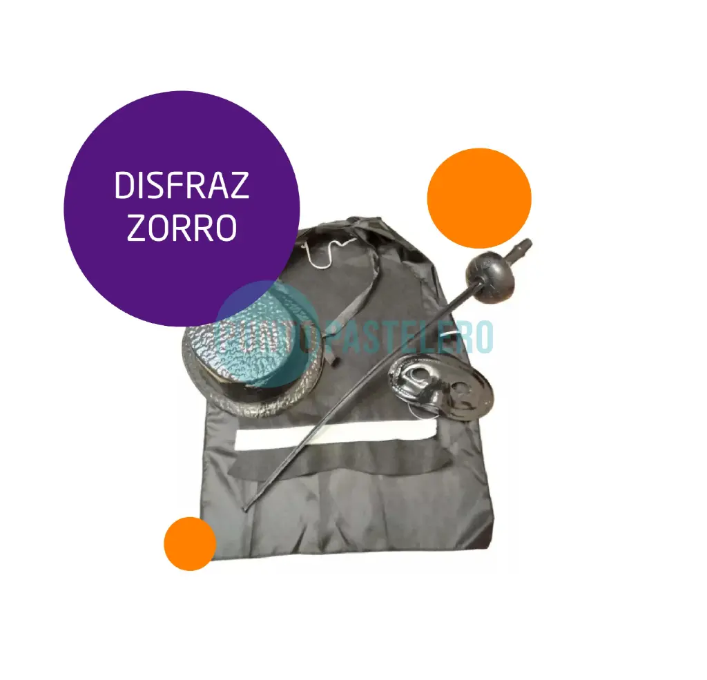 SET DISFRAZ ZORRO (ANTIFAZ - CHALECO - ESPADA - CAPA - GORRO)