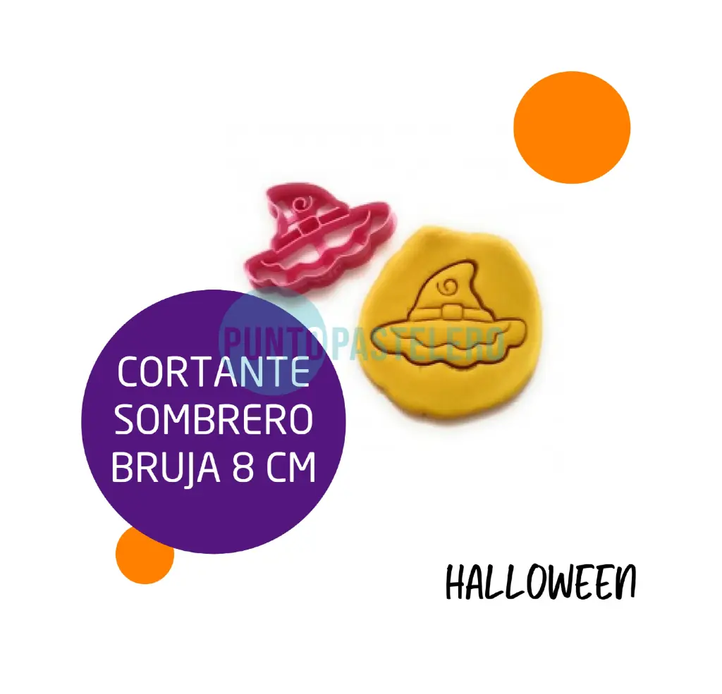 CORTANTE MARCADOR PLASTICO 3D SOMBRERO BRUJA HALLOWEEN