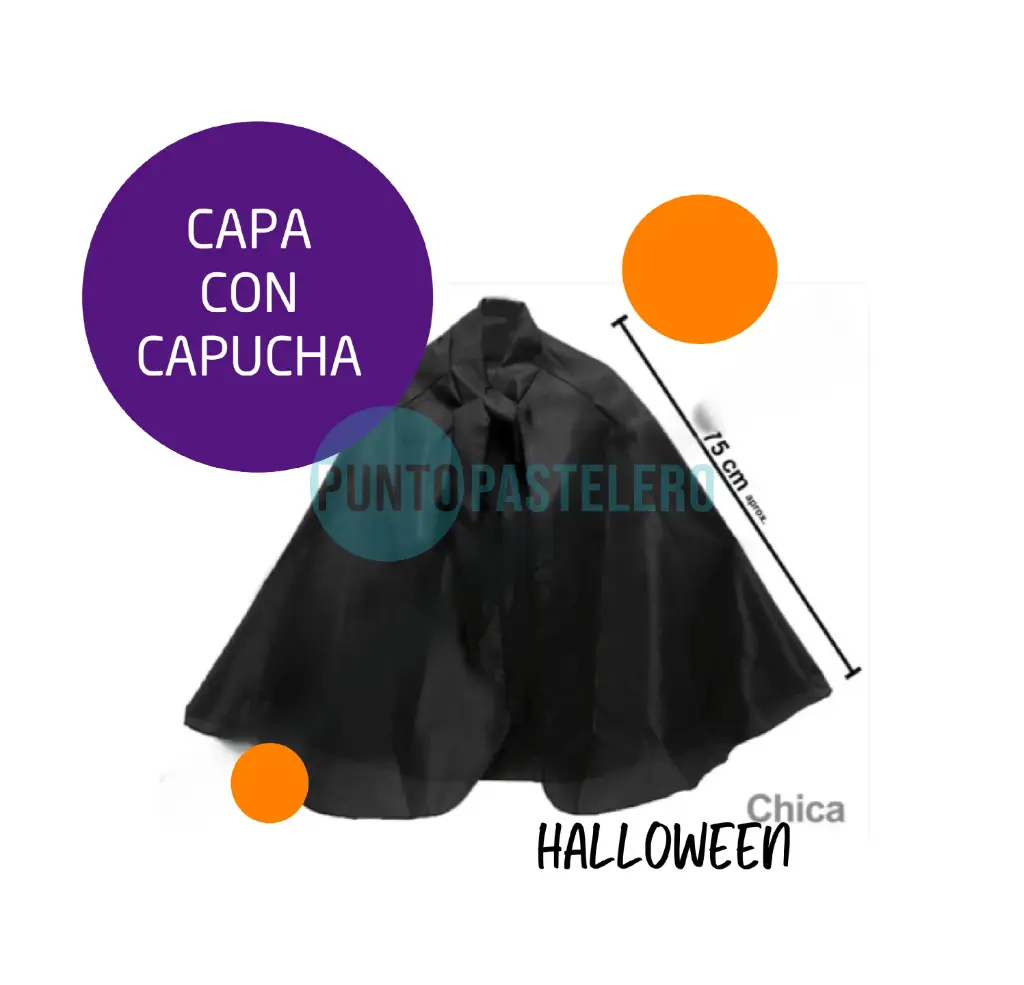 [000000046648] CAPA CHICA NEGRA HALLOWEEN (75 CM)