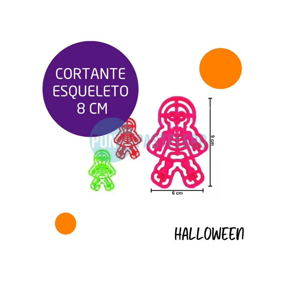 CORTANTE MARCADOR PLASTICO 3D ESQUELETO HALLOWEEN