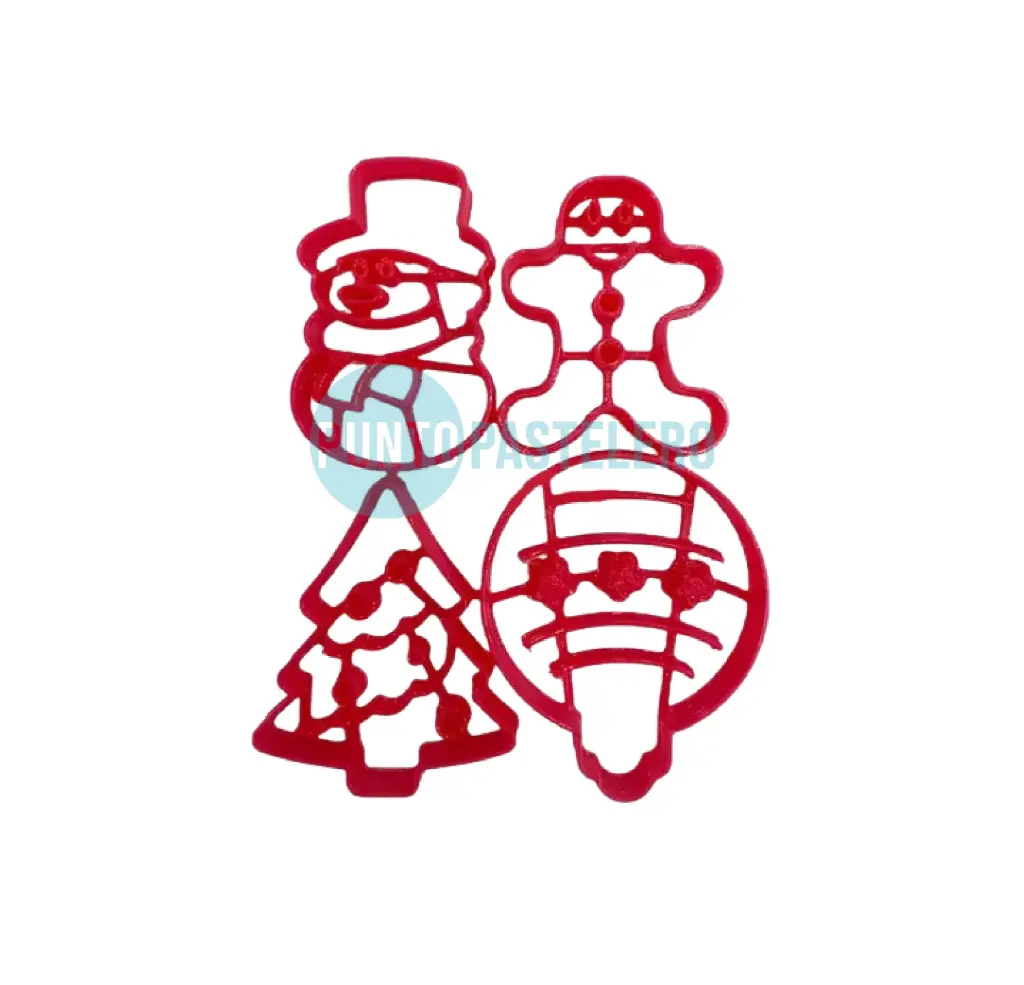 CORTANTE MARCADOR PLASTICO 3D SET NAVIDEÑO (4 U.) [CAJA 17]