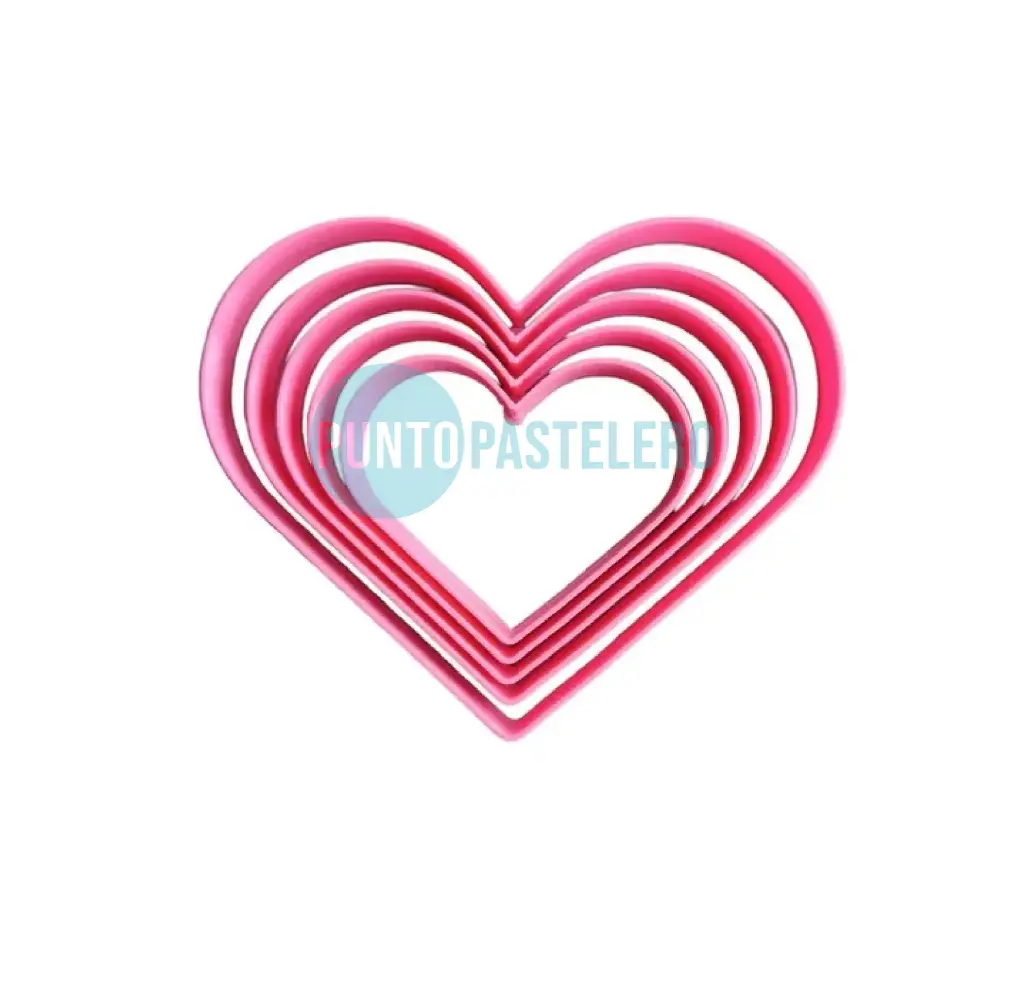CORTANTE MARCADOR PLASTICO 3D CORAZON 5 MEDIDAS [CAJA 6]