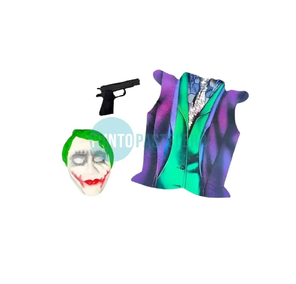 SET DISFRAZ GUASON (CARETA-PECHERA-REVOLVER)