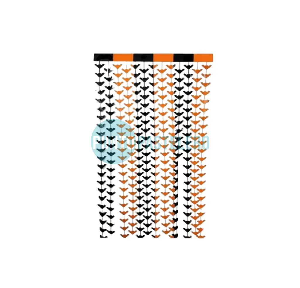 CORTINA MURCIELAGOS NARANJA Y NEGRA (1X2 MT.)