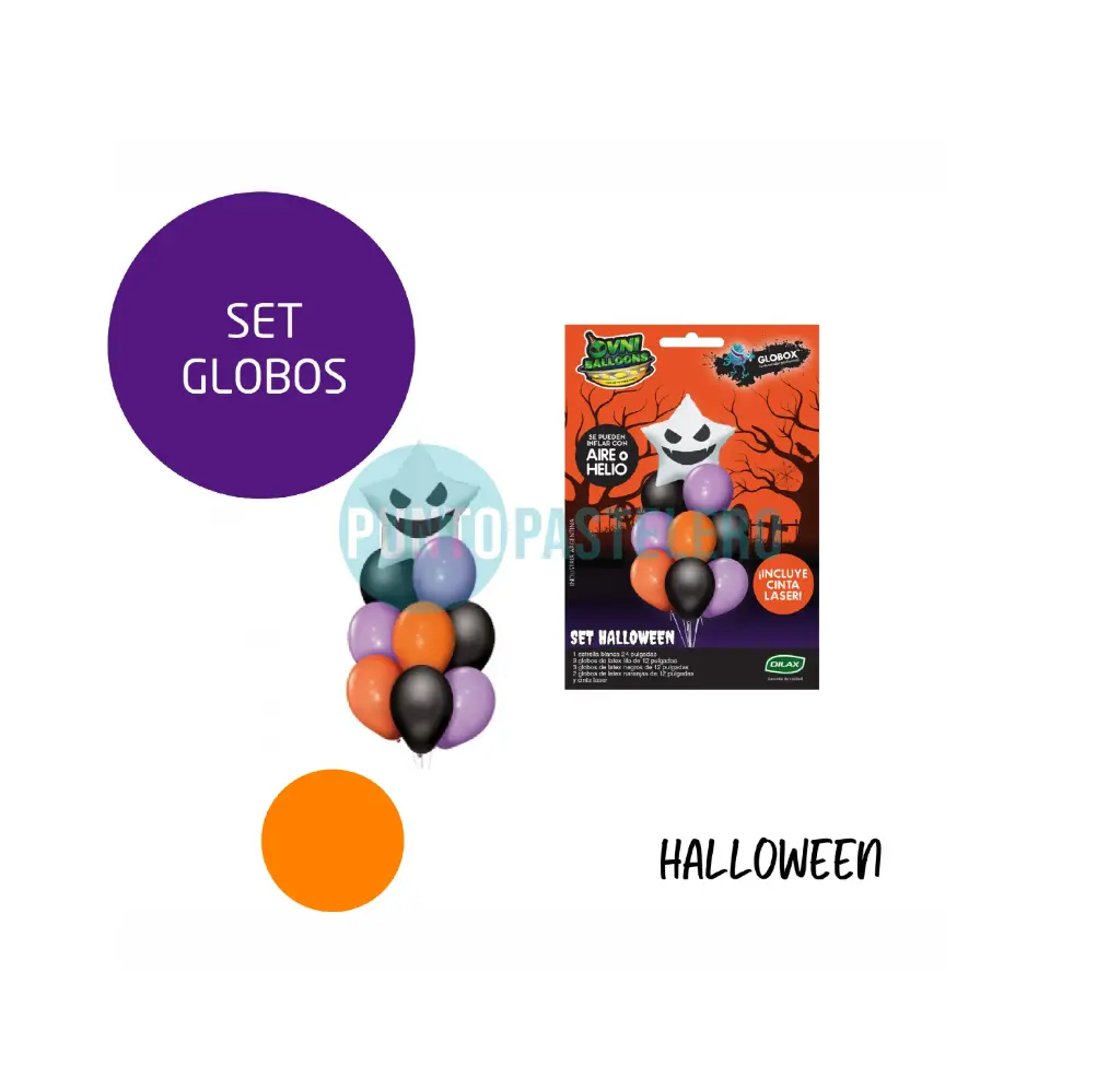 SET DE GLOBOS HALLOWEEN OVNI (9 PIEZAS)
