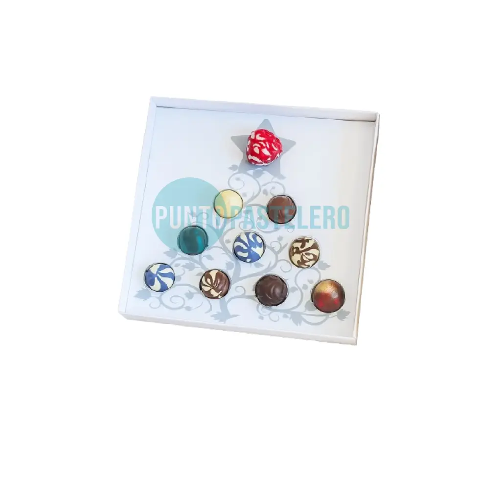 [CAJ38N] CAJA BOMBONERA CON DIVISORIOS Y TAPA ACETATO NAVIDEÑA (20X30X3 CM) [66]