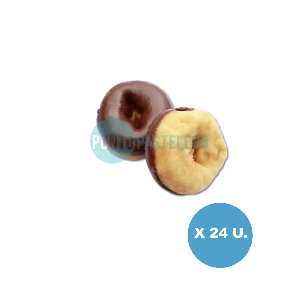 DONUTS DONAS CAÑUELAS CHOCOLATE MINI (X 24 U.)