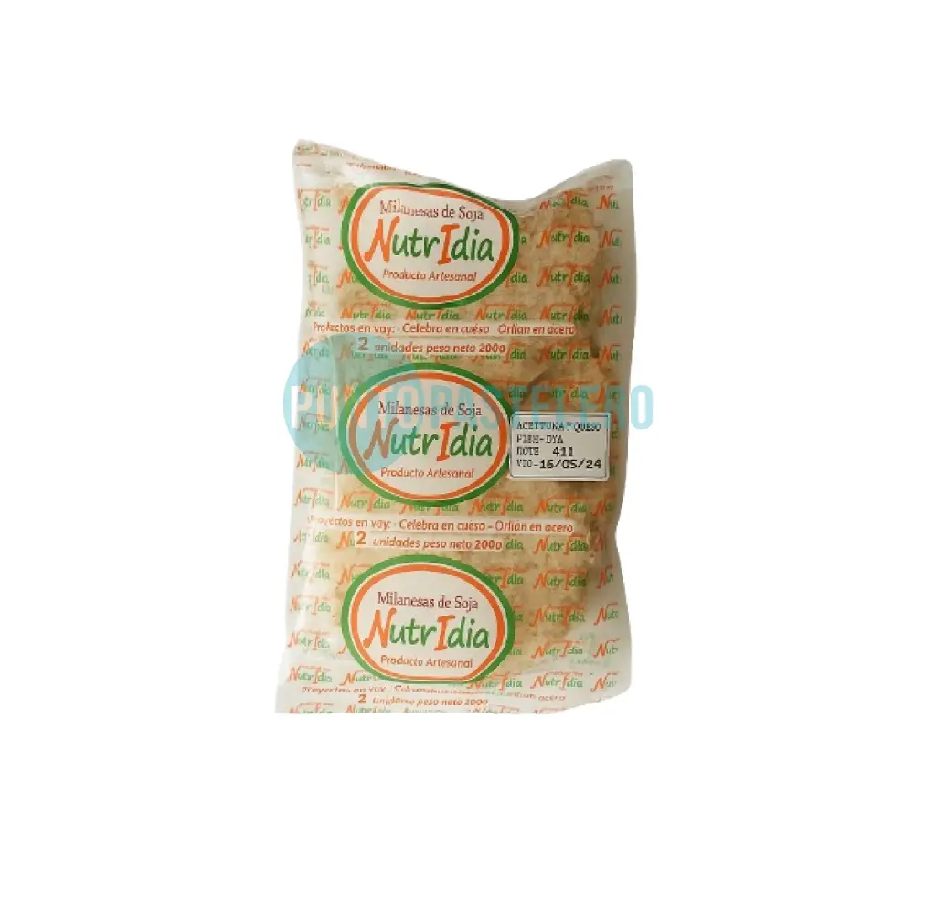 MILANESA DE SOJA NUTRIDIA ACEITUNA Y QUESO (X 2 U.)