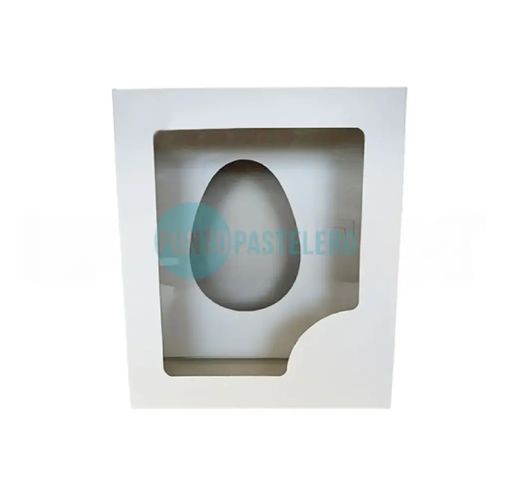 CAJA MEDIO HUEVO CON VISOR (15.5 X 18 X 5 CM)