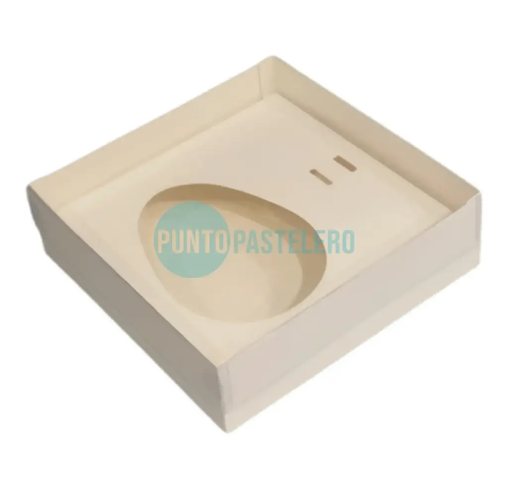 CAJA PARA MEDIO HUEVO TAPA ACETATO (22.5X19.5X10 CM)
