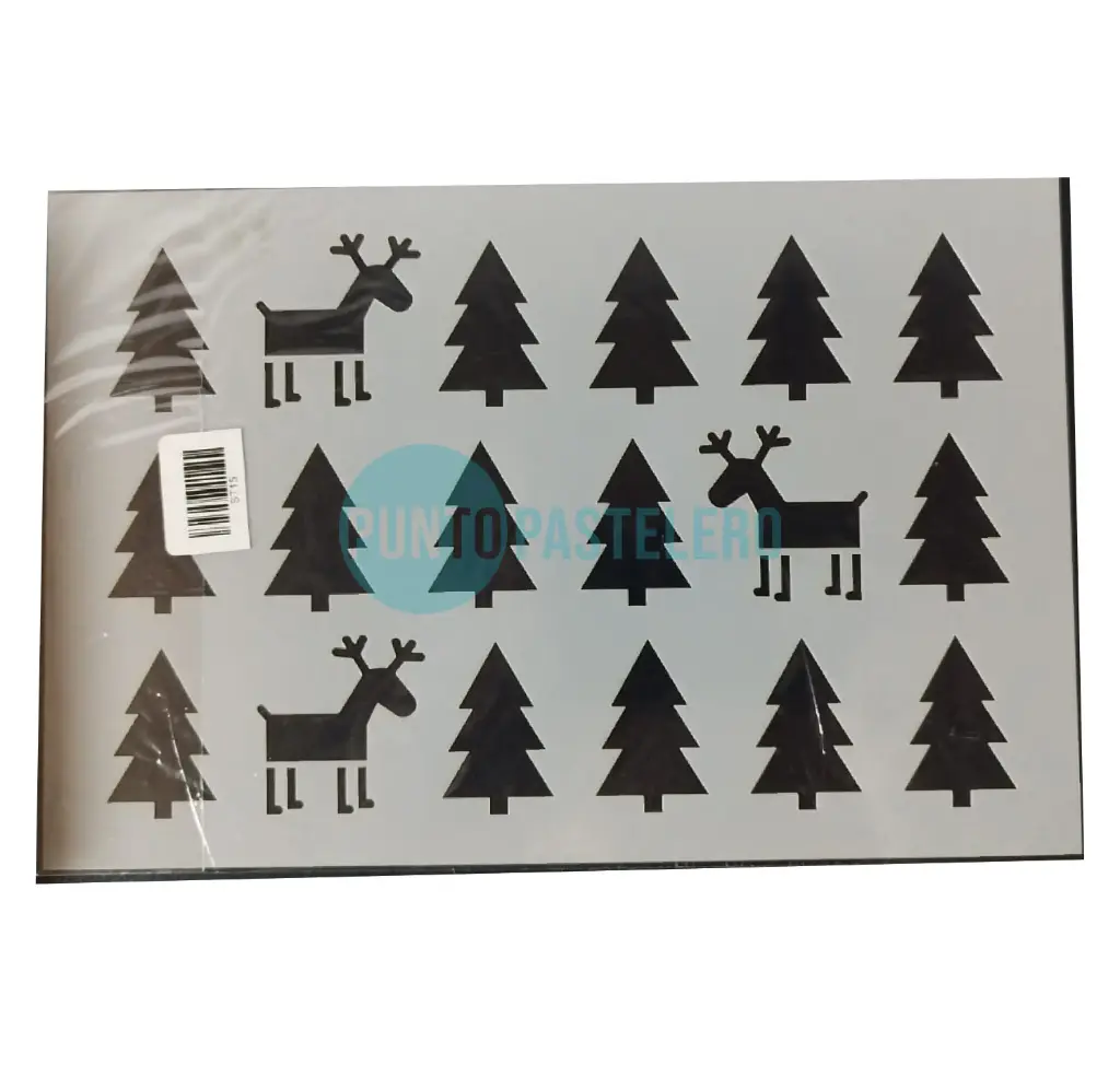 STENCILS RENO Y ARBOL DE NAVIDAD (16X25 CM)