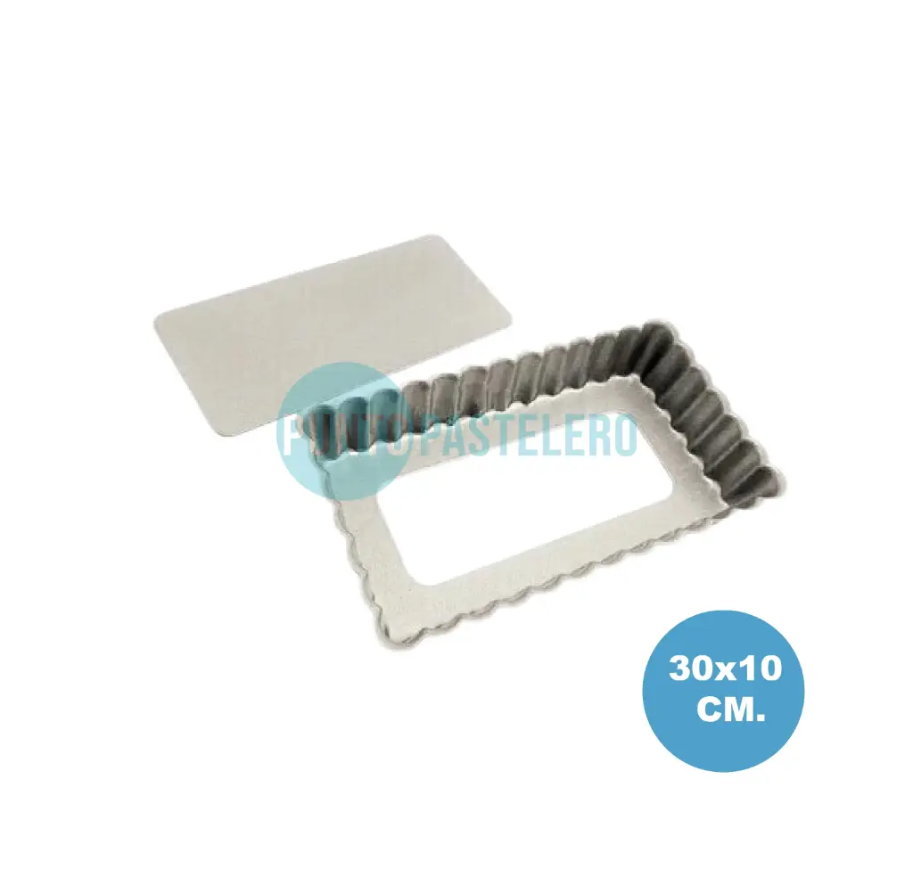 [TR414] TARTERA DESFONDABLE RECTANGULAR (30X10 CM (DULCES HORAS)