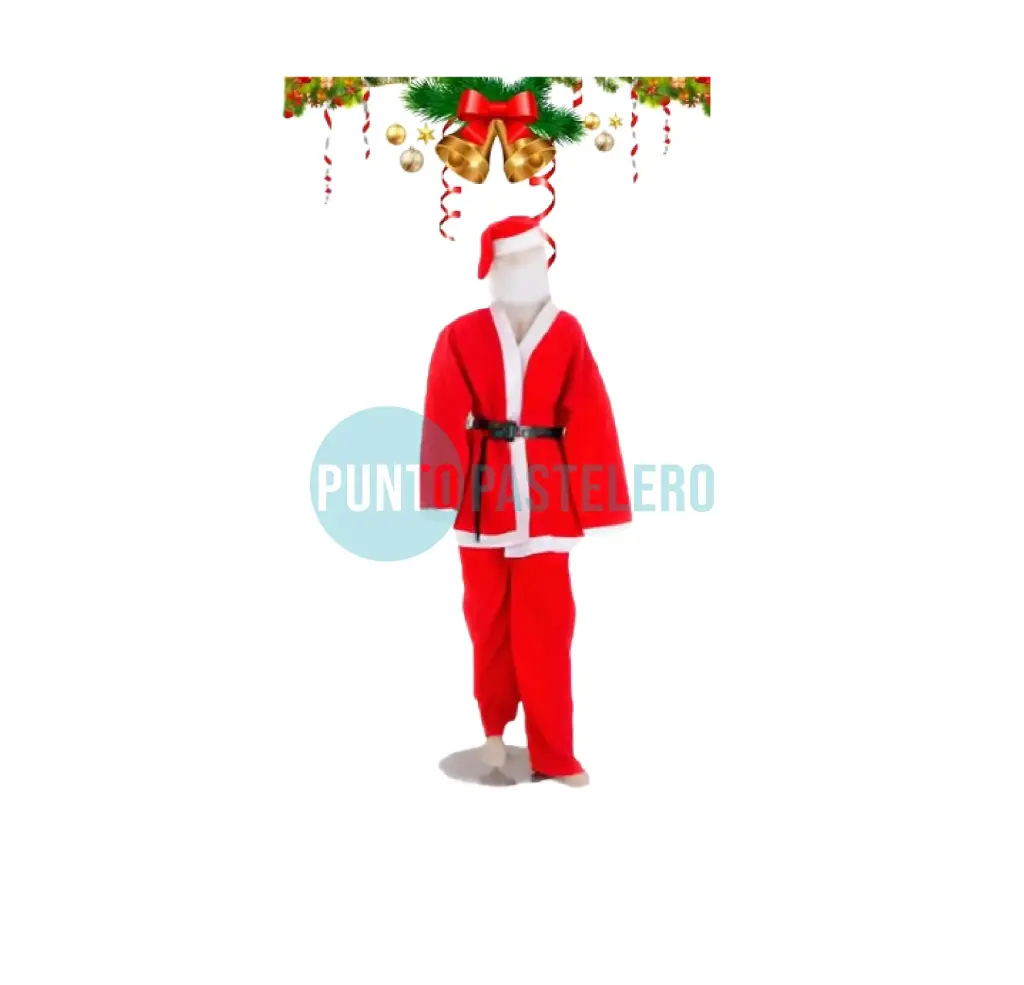 TRAJE DISFRAZ DE PAPA NOEL 5 PIEZAS PAÑOLENCI (CON BARBA)