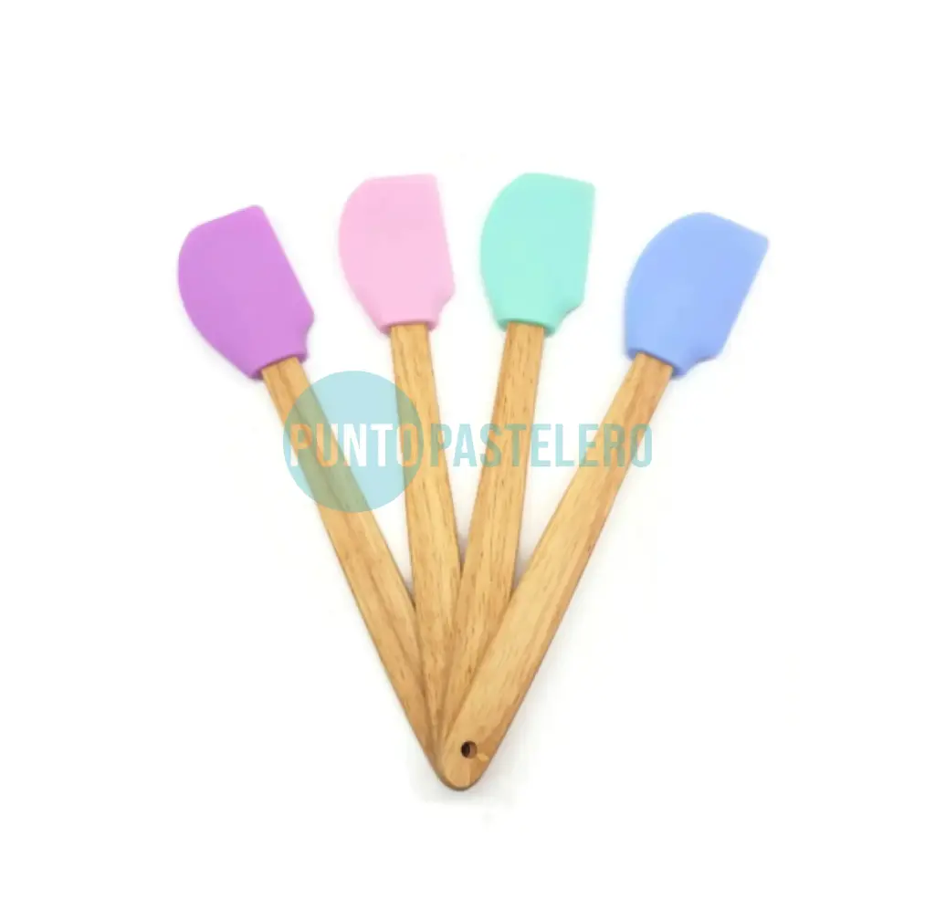 ESPATULA SILICONA MANGO MADERA (29 CM)