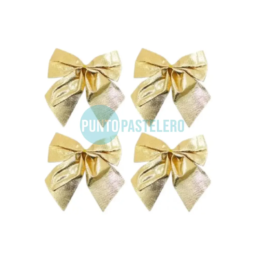 ADORNO NAVIDEÑO MOÑOS DORADOS 7.5 CM (6 U.)