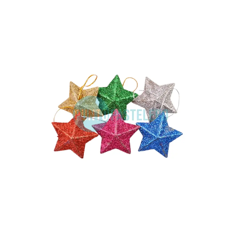 ADORNO NAVIDEÑO ESTRELLA GRANDE 9 CM (4 U.)