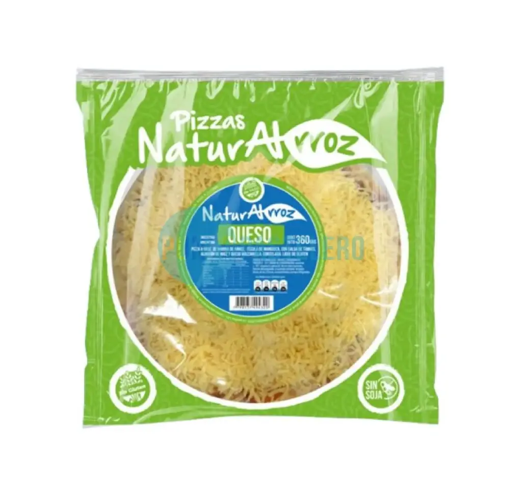 PIZZA MOZZARELA VEGANA NATURALRROZ (X 360 GR.) (SIN TACC)