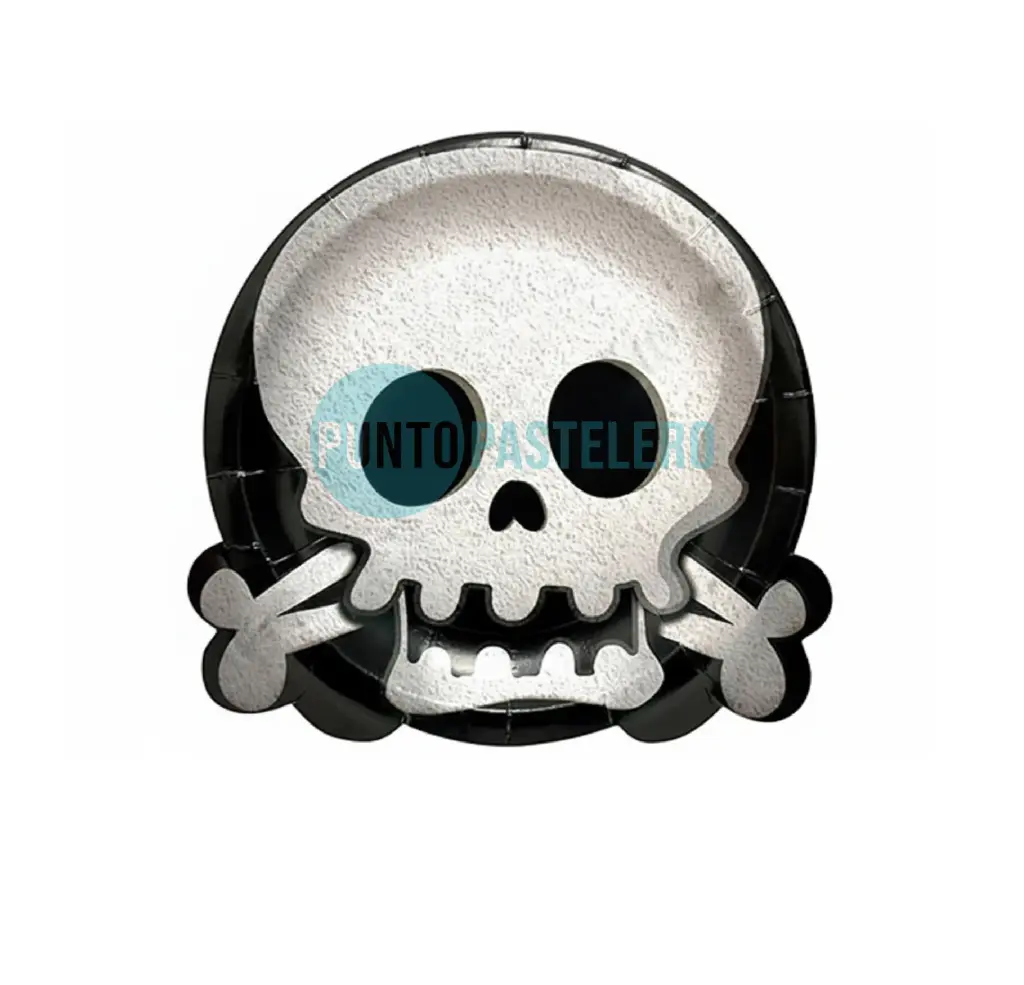PLATO POLIPAPEL CARTON HALLOWEEN CALAVERA (8 U.)