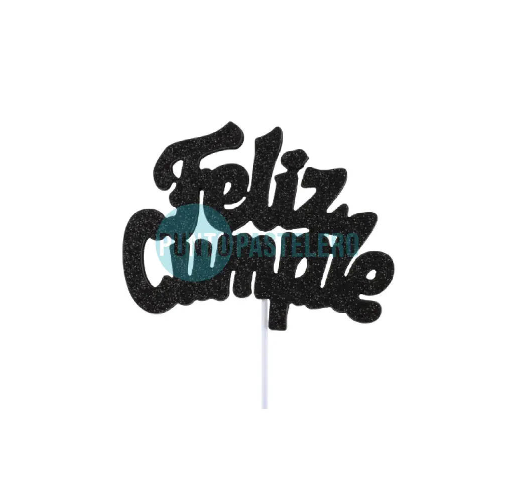 PINCHE DE TELGOPOR CON BRILLO FRASE GRANDE FELIZ CUMPLE NEGRO