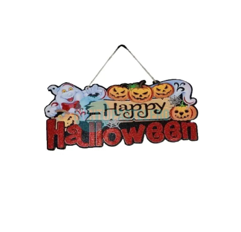 ADORNO COLGANTE HAPPY HALLOWEEN CON BRILLO