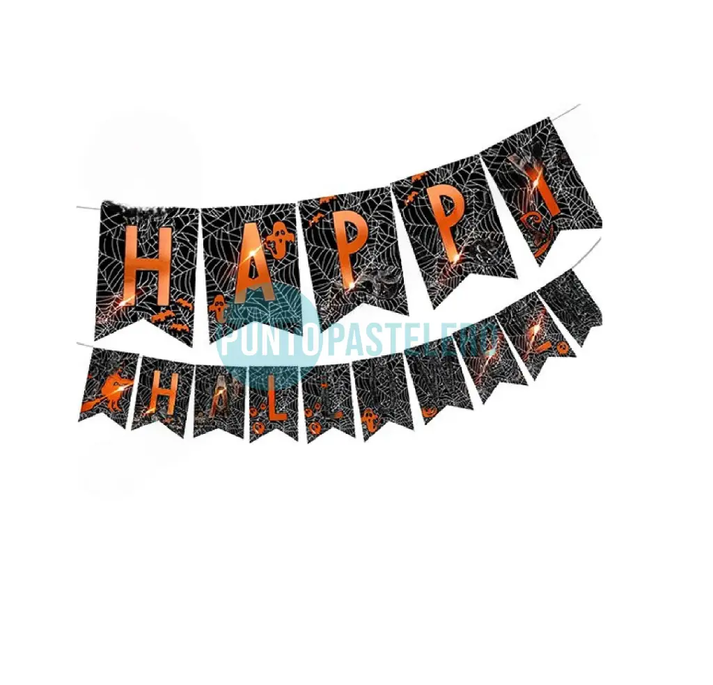 BANDERIN CON STAMPING HAPPY HALLOWEEN