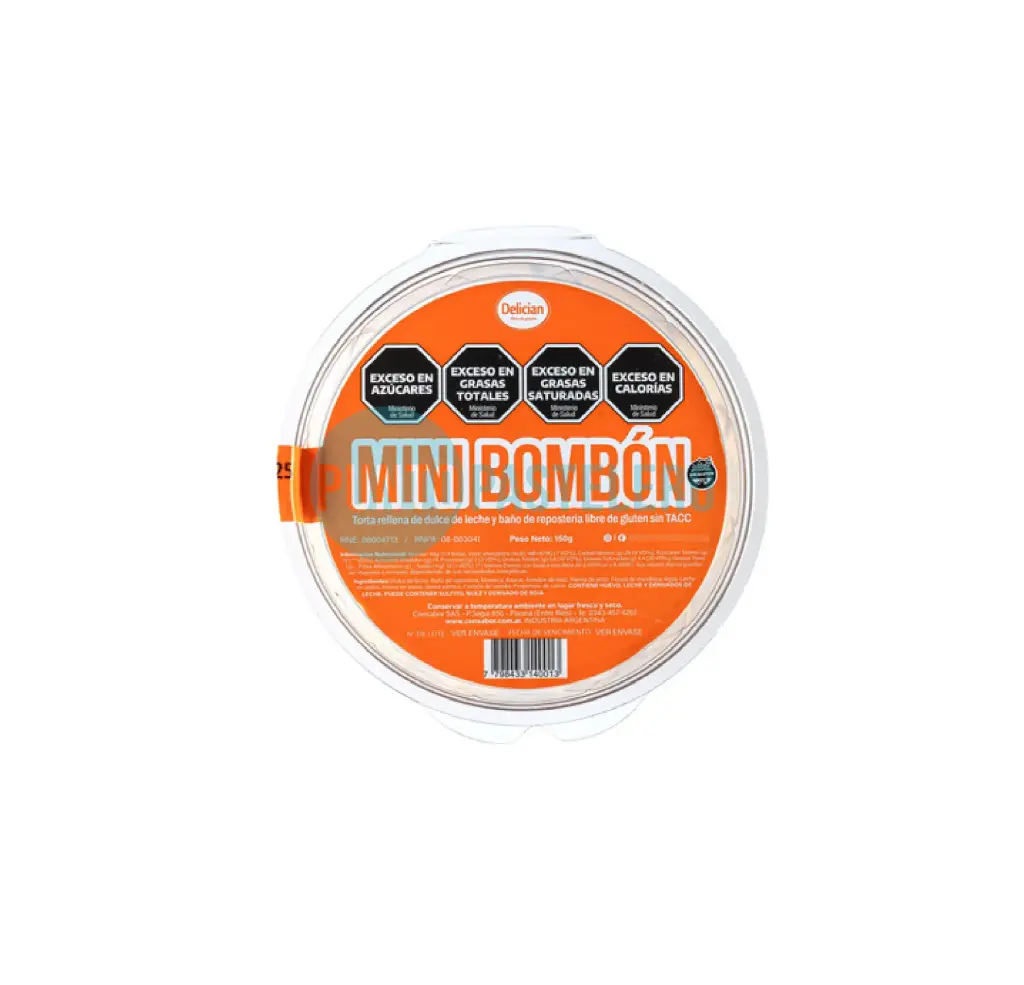 TARTA MINI BOMBON DELICIAN (X 150 GR.) (SIN TACC)