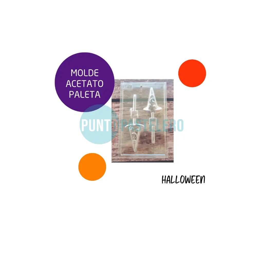 [SB01] PLACA ACETATO PALETA SOMBRERO BRUJA HALLOWEEN [B7]
