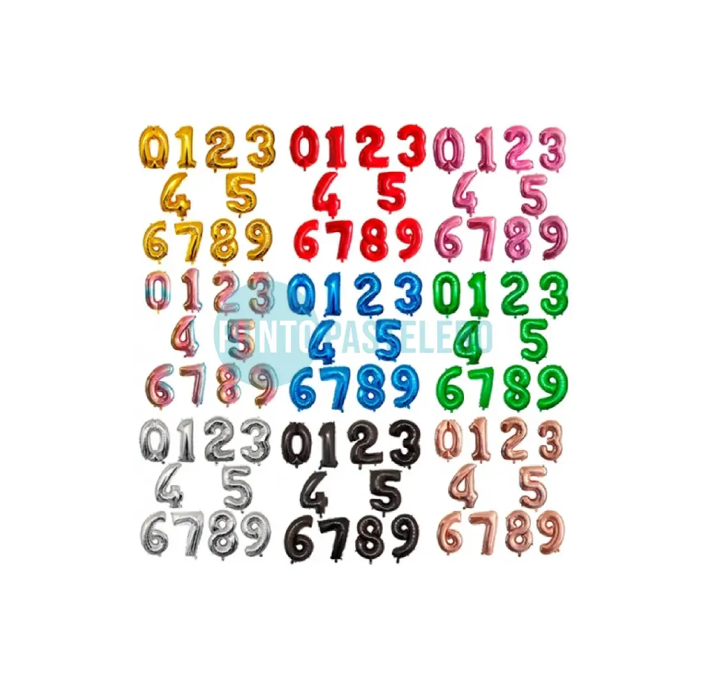 GLOBO NUMERO - 70 CM - (COLORES VARIOS)