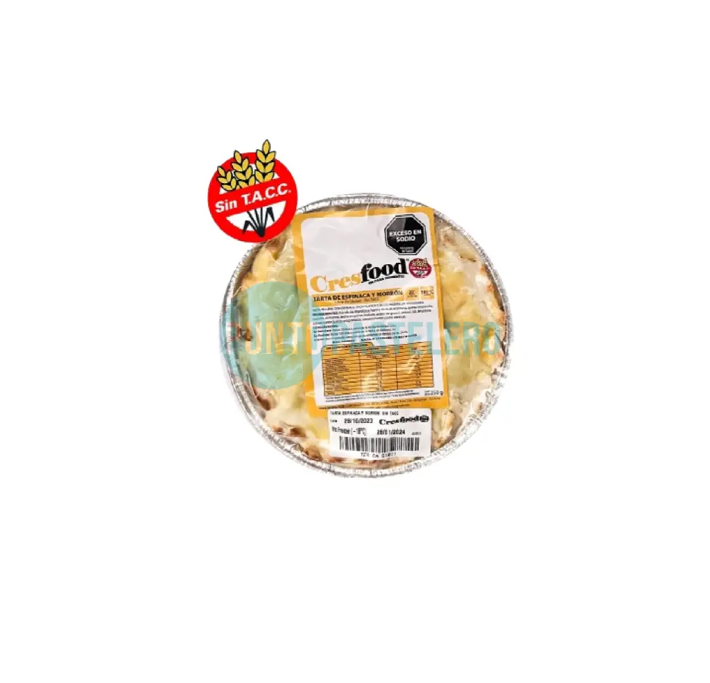 TARTA CRESFOOD ESPINACA Y MORRON (SIN TACC)