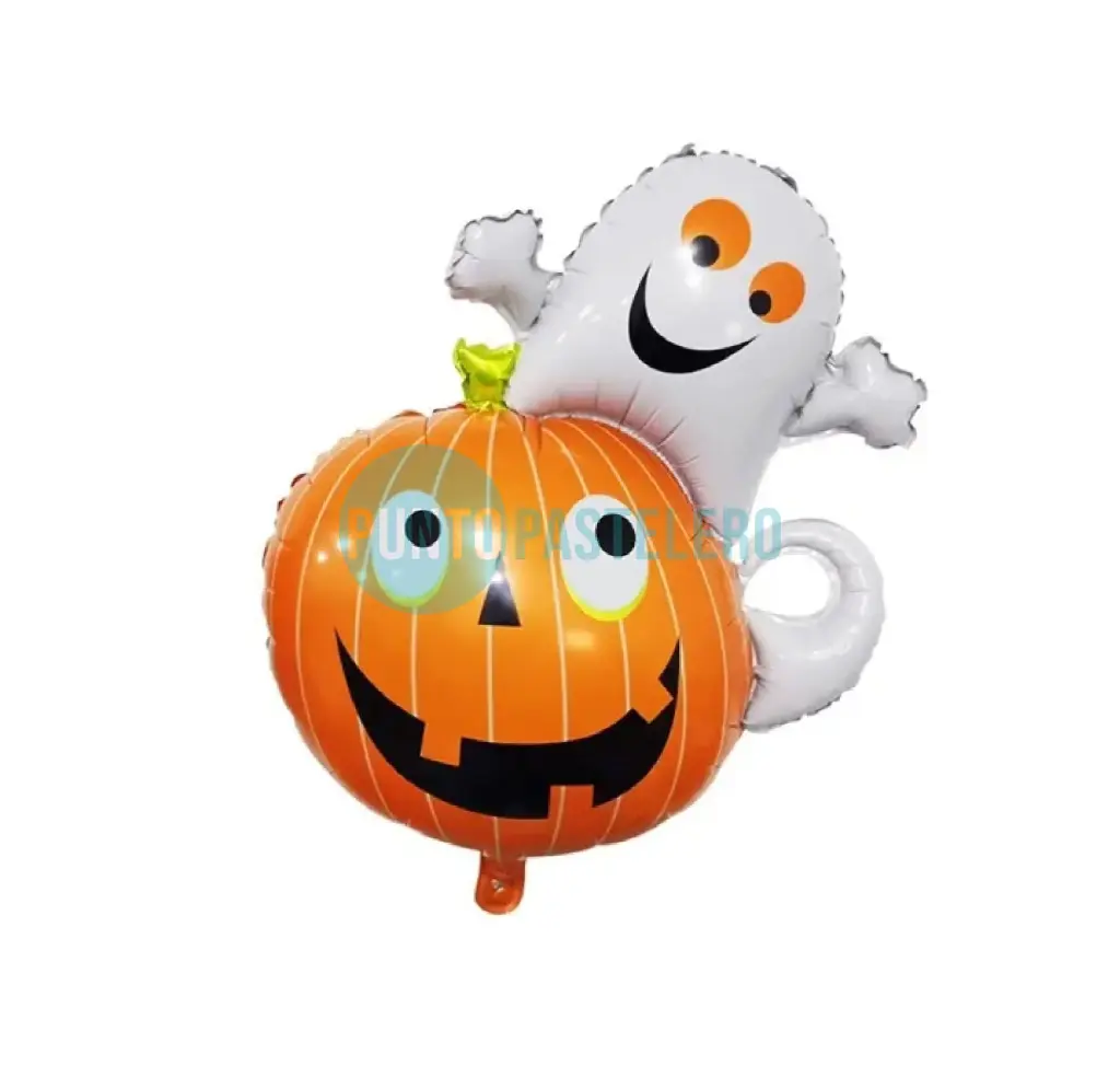 GLOBO METALIZADO CALABAZA Y FANTASMA (36 CM) [21-3]