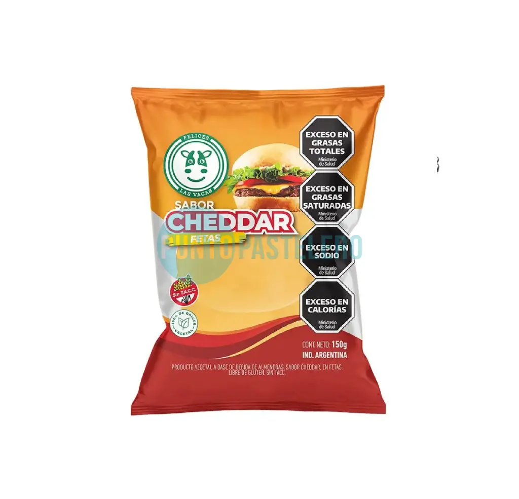 QUESO CHEDDAR EN FETAS FELICES LAS VACAS (X 150 GR.) (VEGANO)