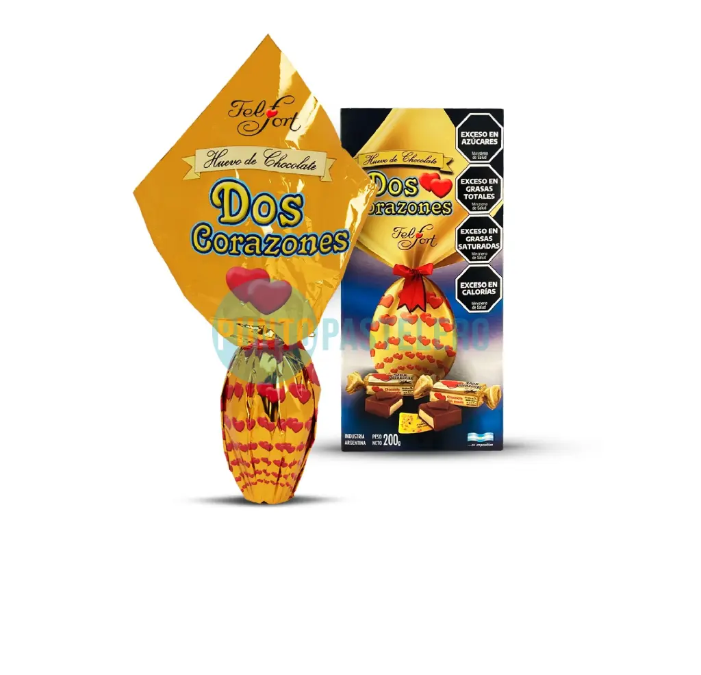 FELFORT SUPER HUEVO PASCUAS DOS CORAZONES (CON SORPRESA) (X 200 GR.)