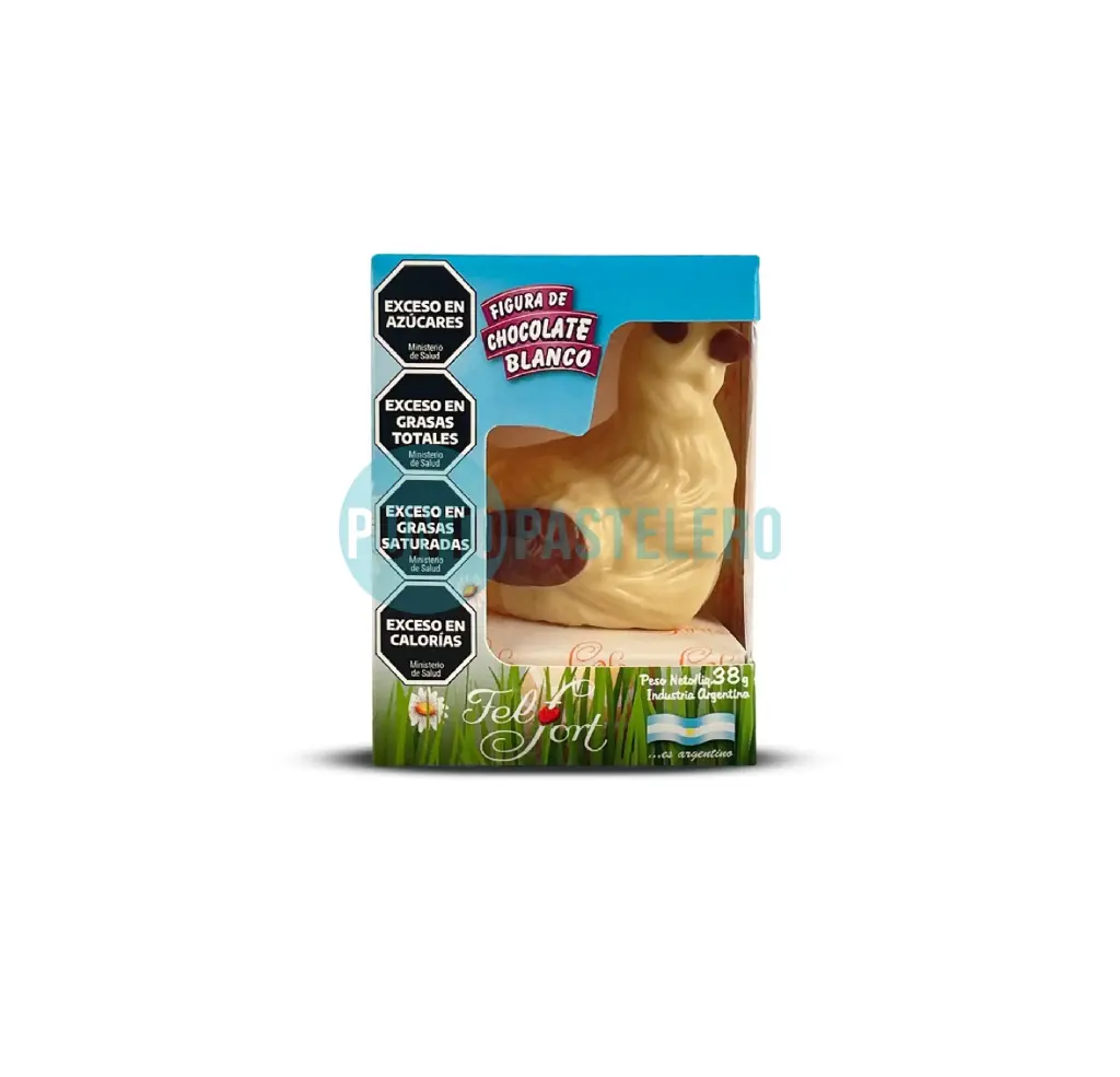 [7790206535774] FELFORT FIGURA CHOCOLATE PASCUAS GALLINITA BLANCA (X 38 GR.)