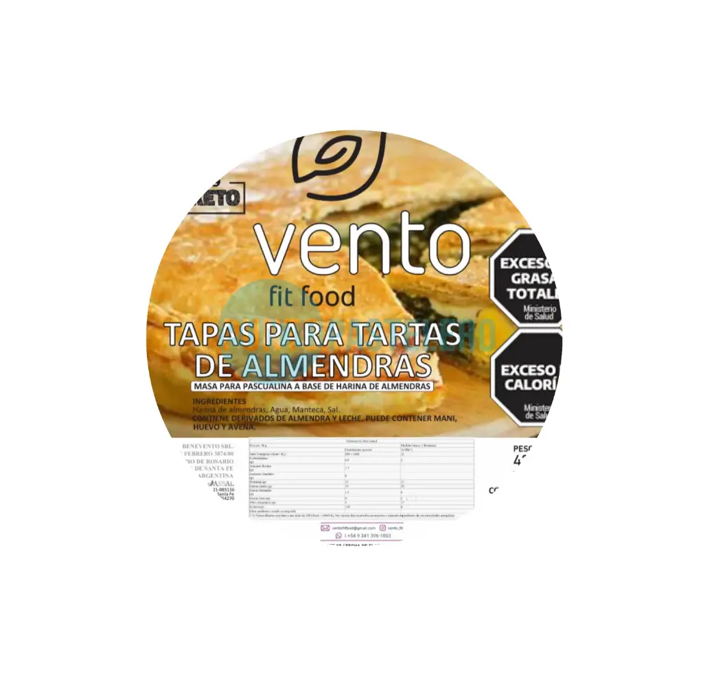 [7794303000807] TAPA PASCUALINA KETO VENTO CON HARINA DE ALMENDRAS (X 380 GR.) (SIN TACC)