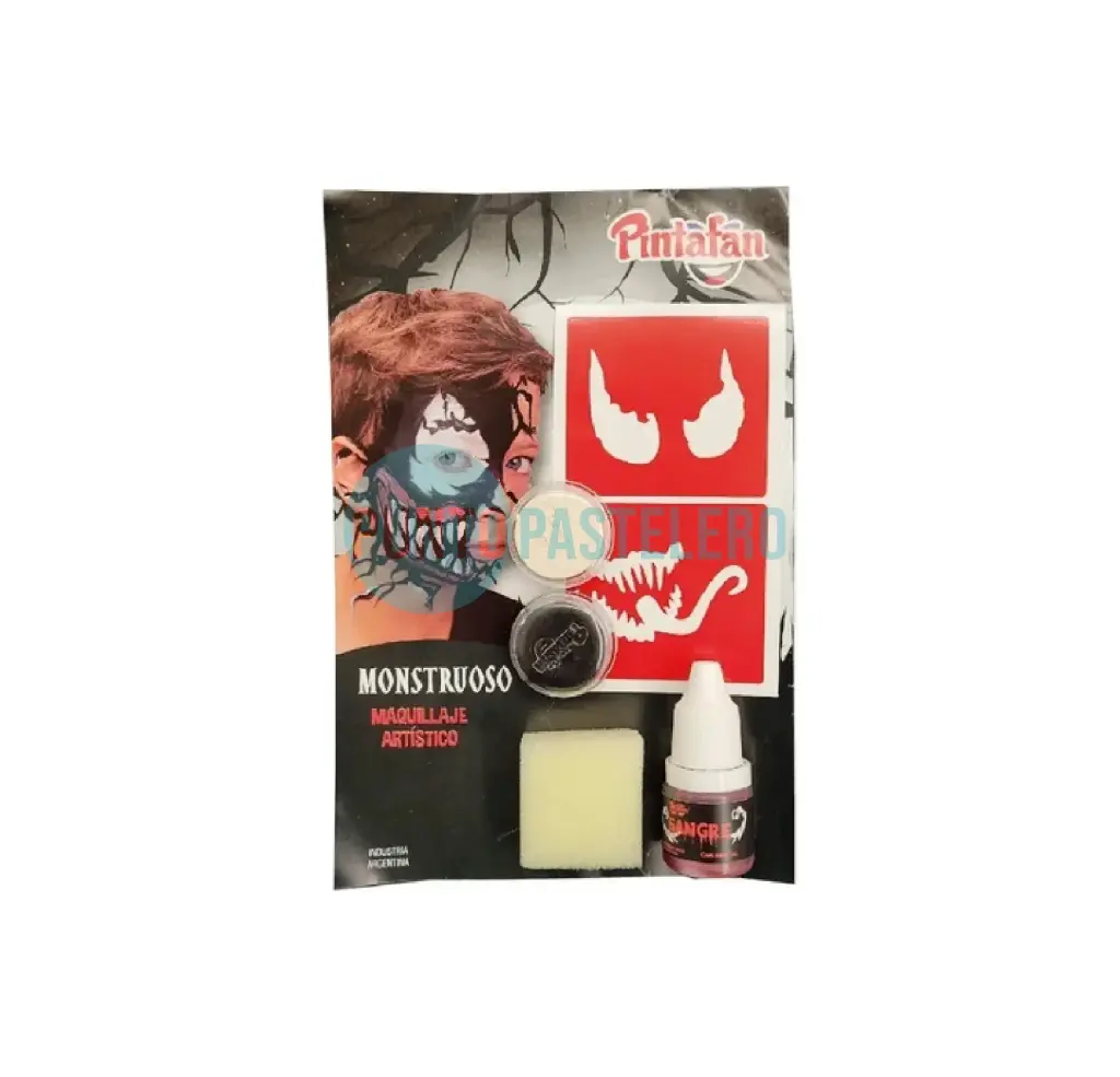 MAQUILLAJE KIT HALLOWEEN MONSTRUOSO CON SANGRE Y STENCIL