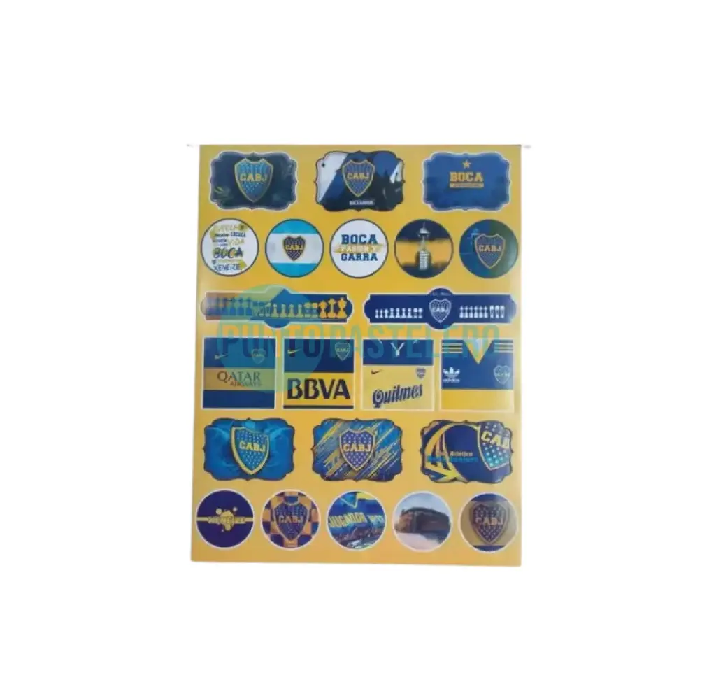 STICKERS EN PLANCHA BOCA JUNIORS (X 110 U.)