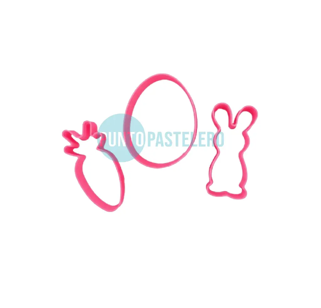 CORTANTE MARCADOR PLASTICO SET PASCUAS (CONEJO-HUEVO-ZANAHORIA) [CAJA 18]