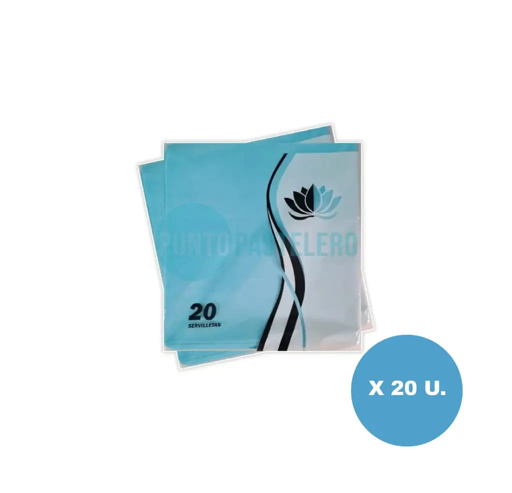 SERVILLETA TISSUE LISA CELESTE NAPTRES 32X32 (X 20 U.)