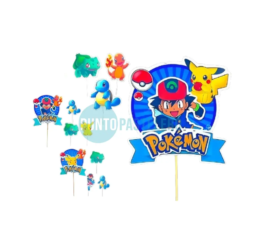 ADORNO SET FELIZ CUMPLE 3D POKEMON
