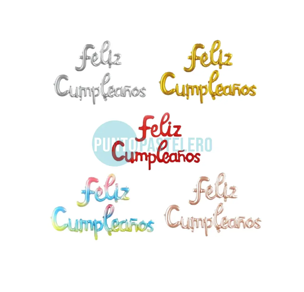 GLOBO METALIZADO "FELIZ CUMPLEAÑOS" CURSIVA ROJO